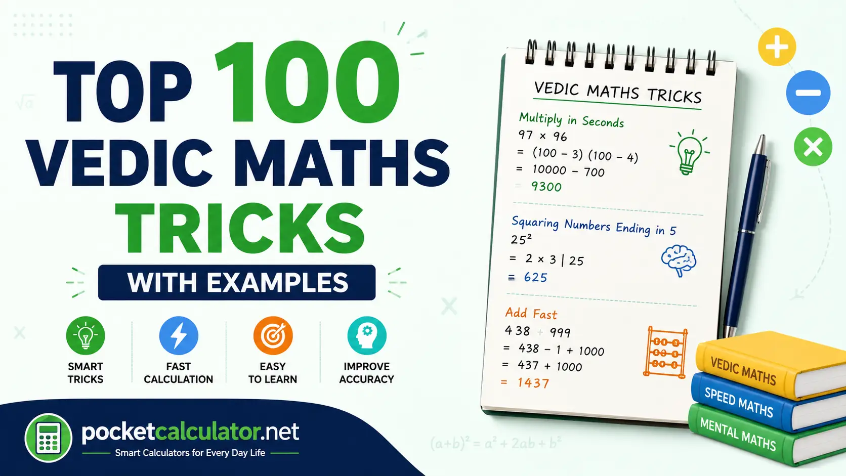 Vedic Maths Tricks , Top 25 Vedic Maths Tricks with Examples